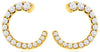 .75CT DIAMOND 14K YELLOW GOLD 3D ROUND GRADUATING SEMI CIRCULAR JOURNEY EARRINGS