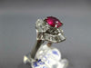 LARGE 2.17CT DIAMOND & AAA RUBY PLATINUM OVAL ROUND & BAGUETTE ENGAGEMENT RING