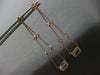 ESTATE 1.38CT DIAMOND & AAA MORAGNITE 14KT ROSE GOLD CHANDELIER HANGING EARRINGS