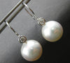 .20CT DIAMOND & AAA SOUTH SEA PEARL 18KT WHITE GOLD SOLITAIRE HANGING EARRINGS