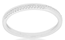 ESTATE .08CT DIAMOND 14KT WHITE GOLD 2 ROW CRISS CROSS WEDDING ANNIVERSARY RING