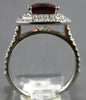 LARGE 3.44CT DIAMOND & AAA GARNET 14K WHITE GOLD 3D CUSHION & ROUND OCTAGON RING