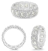 3.42CT DIAMOND PLATINUM ROUND & EMERALD CUT CLASSIC HALO ETERNITY WEDDING RING