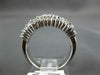 WIDE 1.66CT DIAMOND 18KT WHITE GOLD 3D ROUND & BAGUETTE 3 ROW ANNIVERSARY RING
