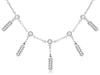 .98CT DIAMOND 14KT WHITE GOLD 3D ROUND BEZEL MULTI BAR CHANDELEIR LOVE NECKLACE