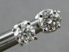 ESTATE .50CT DIAMOND 14KT WHITE GOLD 3D ROUND 4 PRONG SCREWBACK STUD EARRINGS