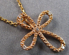 ESTATE .03CT DIAMOND 14KT ROSE GOLD 3D CLASSIC INFINITY CROSS FLOATING PENDANT