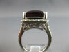 EXTRA LARGE 9.80CT DIAMOND & AAA RHODOLITE 14KT WHITE GOLD CUSHION & ROUND RING