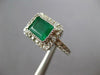 2.42CT DIAMOND & AAA EMERALD 14KT WHITE GOLD 3D BEZEL FILIGREE ENGAGEMENT RING