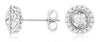 ESTATE .50CT DIAMOND 14KT WHITE GOLD ROUND SOLITAIRE HALO FILIGREE STUD EARRINGS