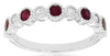 .56CT DIAMOND & AAA RUBY 14K WHITE GOLD FILIGREE MILGRAIN SEMI ETERNITY FUN RING