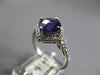 2.22CT DIAMOND & AAA AMETHYST 14KT WHITE GOLD CUSHION & ROUND GEOMETRICAL RING