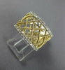 WIDE .80CT DIAMOND 14KT 2 TONE GOLD 3D SQUARE CRISS CROSS ETERNITY LOVE RING