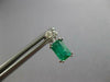 2CT DIAMOND & AAA EMERALD 18KT WHITE GOLD ROUND & BAGUETTE STUD HANGING EARRINGS