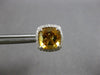 LARGE 3.93CT DIAMOND & AAA CITRINE 18KT WHITE GOLD CUSHION & ROUND STUD EARRINGS