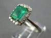 2.30CT DIAMOND & AAA EMERALD 14KT WHITE GOLD EMERALD CUT & ROUND ENGAGEMENT RING