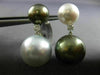 ESTATE LARGE .28CT AAA TAHITIAN & SOUTH SEA PEARL 18KT WHITE GOLD LOVE EARRINGS