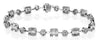 3.64CT DIAMOND 18K WHITE GOLD 3D ROUND & BAGUETTE SQUARE & ROUND TENNIS BRACELET