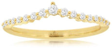 .16CT DIAMOND 14KT YELLOW GOLD CLASSIC ROUND GRADUATING V SHAPE ANNIVERSARY RING