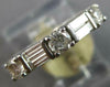 ESTATE .76CT DIAMOND 14K WHITE GOLD 3D ROUND & BAGUETTE WEDDING ANNIVERSARY RING