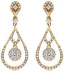 .82CT DIAMOND 14KT YELLOW GOLD 3D CLASSIC FLOWER TEAR DROP FUN HANGING EARRINGS