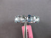 7.79CT AAA AQUAMARINE 14KT WHITE GOLD 3D CLASSIC OVAL ETERNITY ANNIVERSARY RING