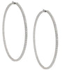EXTRA LARGE 8.7CT DIAMOND 18KT WHITE GOLD 3D INSIDE OUT HOOP HANGING EARRINGS