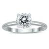 ESTATE 1.07CT DIAMOND 14KT WHITE GOLD 3D CLASSIC ROUND SOLITAIRE ENGAGEMENT RING