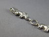LONG 14K WHITE GOLD MATTE & SHINY MULTI ELEPHANT HEART FUN ANKLE BRACELET #27569