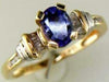 .90CT DIAMOND & AAA TANZANITE 14K YELLOW GOLD 3D OVAL & BAGUETTE ENGAGEMENT RING