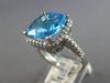 6.98CT DIAMOND & AAA LIGHT BLUE TOPAZ 14K WHITE GOLD 3D CUSHION & ROUND FUN RING