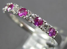 .86CT DIAMOND & AAA PINK SAPPHIRE 18KT WHITE GOLD SEMI ETERNITY ANNIVERSARY RING
