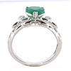 ESTATE 2.85CT DIAMOND & AAA EMERALD 18K WHITE GOLD PEAR SHAPE & ROUND CROWN RING