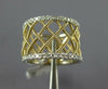 WIDE .80CT DIAMOND 14KT 2 TONE GOLD 3D SQUARE CRISS CROSS ETERNITY LOVE RING