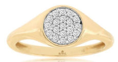 ESTATE .16CT DIAMOND 14KT 2 TONE GOLD 3D CLASSIC ROUND CLUSTER FUN RING
