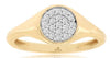 ESTATE .16CT DIAMOND 14KT 2 TONE GOLD 3D CLASSIC ROUND CLUSTER FUN RING