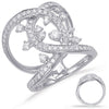 ESTATE LARGE 1.07CT DIAMOND 14KT WHITE GOLD 3D CLASSIC ROUND LOVE KNOT FUN RING