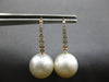 ESTATE .30CT DIAMOND & AAA SOUTH SEA PEARL 14KT ROSE GOLD FUN LEVERBACK EARRINGS