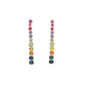 4.72CT AAA MULTI COLOR SAPPHIRE 14KT YELLOW GOLD 3D GRADUATING HANGING EARRINGS