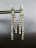 ESTATE 1.50CT DIAMOND 14KT WHITE GOLD DOUBLE BAR TEAR DROP LOVE HANGING EARRINGS