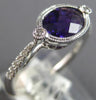 1.28CT DIAMOND & AAA AMETHYST 14KT WHITE GOLD 3D OVAL & ROUND FILIGREE LOVE RING