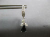 ESTATE 2.76CT DIAMOND & AAA SAPPHIRE 14KT WHITE GOLD TEAR DROP HANGING EARRINGS