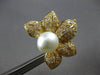 EXTRA LARGE 3.26CT DIAMOND & AAA SOUTH SEA PEARL 18K YELLOW GOLD FLOWER EARRINGS