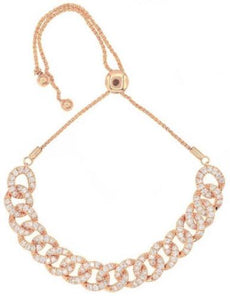 2.75CT DIAMOND 14KT ROSE GOLD 3D CLASSIC MULTI OVAL LINK ADJUSTABLE FUN BRACELET