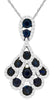 1.88CT DIAMOND & AAA SAPPHIRE 14KT WHITE GOLD MULTI LEAF TEAR DROP LOVE PENDANT