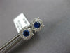 ESTATE .87CT DIAMOND & AAA SAPPHIRE 14KT WHITE GOLD ROUND FLOWER STUD EARRINGS