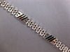 ESTATE WIDE 14KT WHITE GOLD BLACK ENAMEL RECTANGULAR PANTHER LINK FUN BRACELET