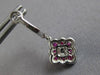 1.37CT DIAMOND & AAA RUBY 14KT WHITE GOLD 3D GEOMETRICAL FLOWER HANGING EARRINGS