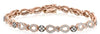 1.49CT WHITE & MOCHA DIAMOND 14KT ROSE GOLD 3D MULTI FLOWER LOVE TENNIS BRACELET