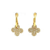ESTATE .49CT DIAMOND 18KT YELLOW GOLD 3D CLASSIC FLOWER FUN HANGING EARRINGS